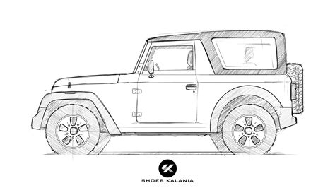 Car Sketch Side View Sketch Coloring Page