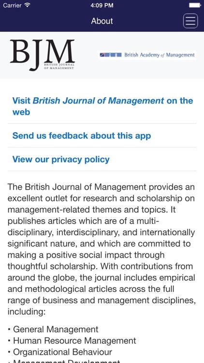 British Journal of Management by Wiley Publishing