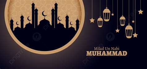 Maulid Nabi Banner Background With Mosque Silhouette, Maulid, Nabi, Milad Background Image And ...