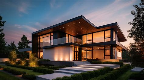 AI Generative Exterior of modern luxury house with garden and beautiful sky 23309472 Stock Photo ...