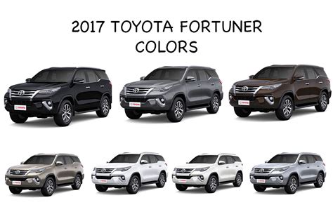 2017 New Toyota Fortuner Colors: Black, Bronze, Brown,Grey, Silver ...