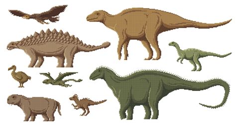 Pixel art dinosaur, 8bit game dino characters 24394870 Vector Art at Vecteezy