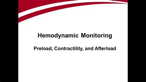 Hemodynamic Monitoring: Preload, Contractility, & Afterload - YouTube