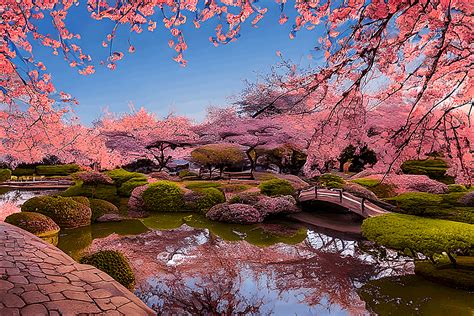 Awesome Japanese Garden Cherry Blossoms Graphic by eifelArt Studio · Creative Fabrica