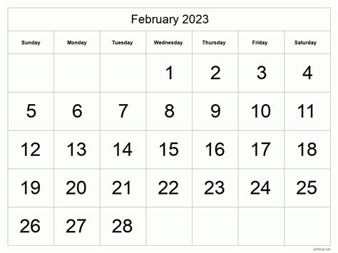 february 2023 calendar printable - february 2023 calendar free printable calendar | 2023 ...