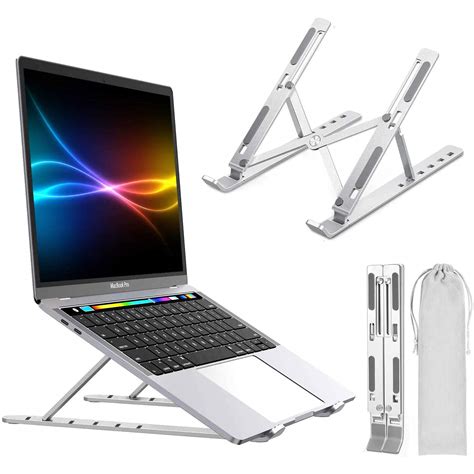 CLAW Portable Laptop Stand with Carry Pouch, 6 Adjustable Height Angles, Aluminium Alloy ...