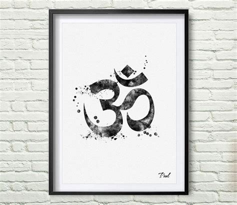 OM Symbol Art Print Yoga Art poster Buddha Wall Art Watercolor | Etsy