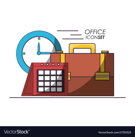 Office icon set design Royalty Free Vector Image