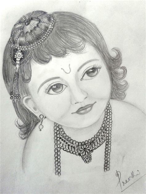 Pencil Sketch Lord Krishna - pencildrawing2019