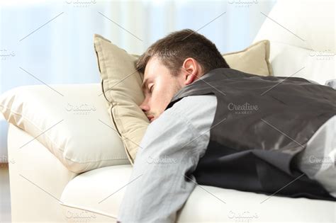 Tired businessman sleeping containing lazy, sleeping, and tired | People Images ~ Creative Market