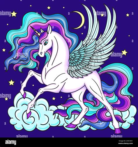 Magic rainbow unicorn. Mystical animal. Vector illustration Stock Vector Image & Art - Alamy