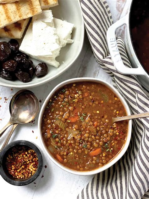 Greek Lentil Soup - Fakes - The Greek Foodie