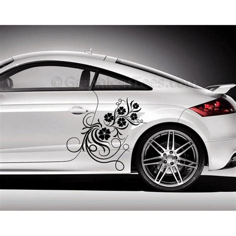 Audi TT Car Sticker, Side Decal, Flower Car Sticker, Girly Car Stickers