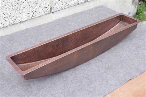 TS4296-copper trough bar sink | Copper Hoods | Copper Bath Tubs | Copper Farmhouse Sinks ...