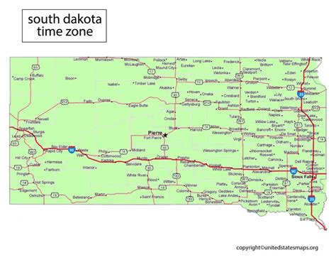 South Dakota Time Zone Map | Map of South Dakota Time Zones