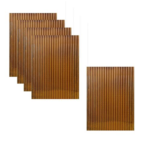 Corrugated Metal Wainscoting Wall Panel 5-Pack - Rust - 36" Height - Dakota Tin - Walmart.com