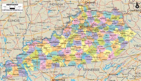 Kentucky County Map KY