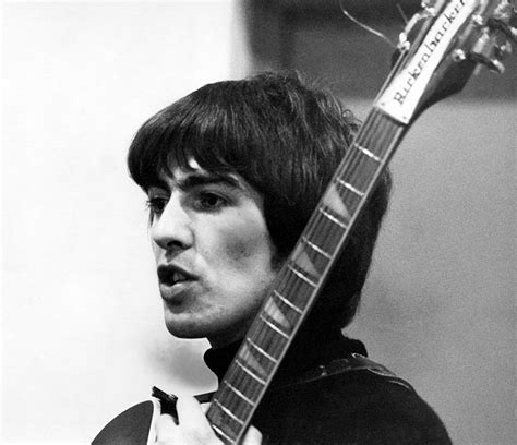 George Harrison with Rickenbacker, Abbey Road Studios, 1964