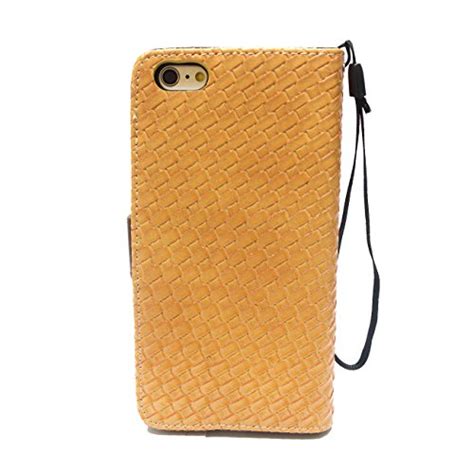 iPhone 6 Plus Case Wallet Style PU Leather Case Flip Stand Cover With Hybrid Woven Photo Frame ...