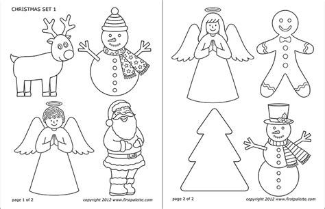 Christmas Sets | Free Printable Templates & Coloring Pages | FirstPalette.com