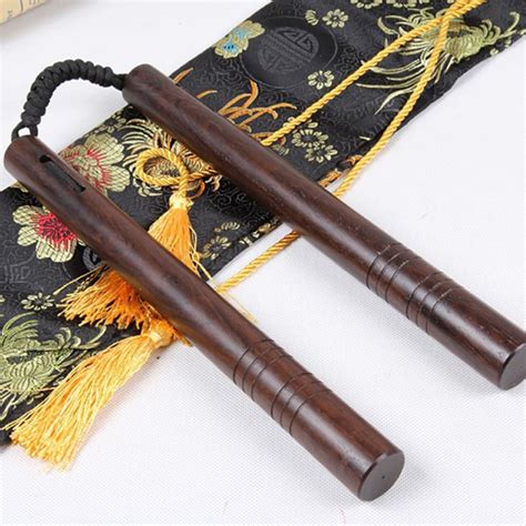 Chinese Kung Fu Rosewood Nunchaku Martial Arts Wing Chun Safe Nunchakus Weapons Wushu Equipment ...