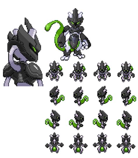 Black Armored Shiny Mewtwo Spritesheet by Othienka on DeviantArt