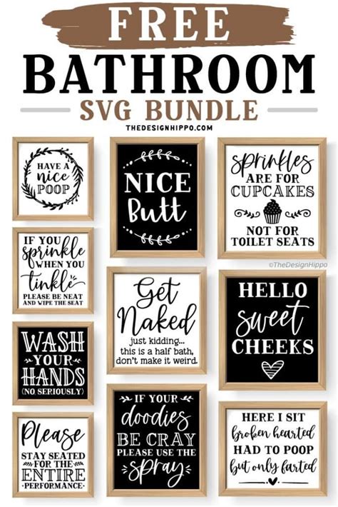 10 Free Bathroom SVG Quotes for Funny Farmhouse Signs