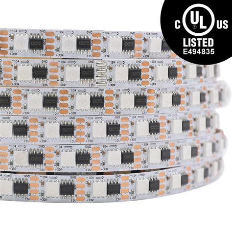 12V UL-Listed Individually Addressable RGB LED Strip Lights