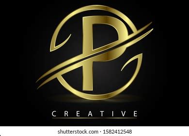 P Golden Letter Logo Design Vector Stock Vector (Royalty Free) 1582412548 | Shutterstock