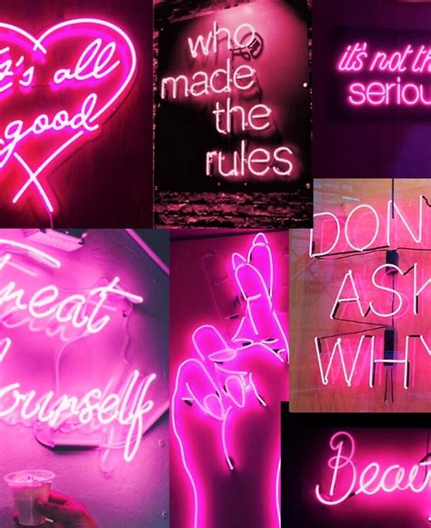 Neon Pink And Purple Aesthetic Collage - Famosoy Mortal