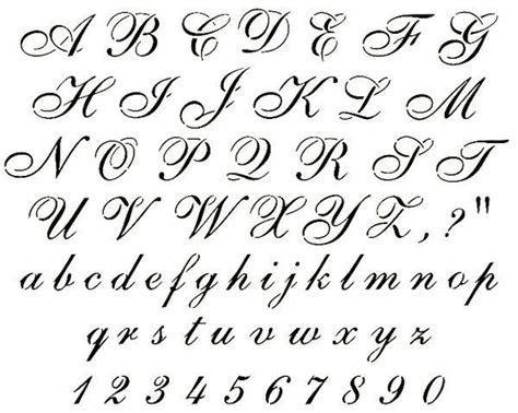 Printable Cursive Letter Stencils