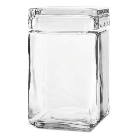 Stackable Square Glass Jar w/Glass Lid by Anchor® ANH85588R | OnTimeSupplies.com