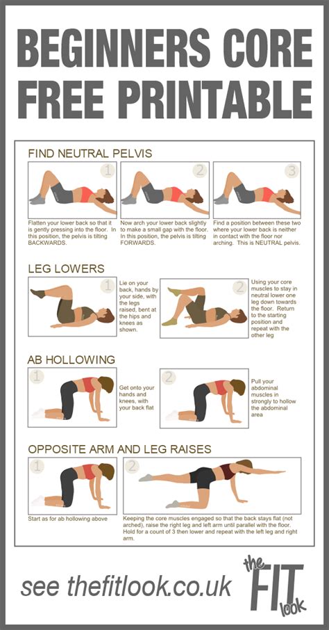 Printable Core Exercises For Seniors With Pictures