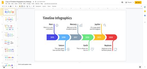 Edit Google Slides timeline template