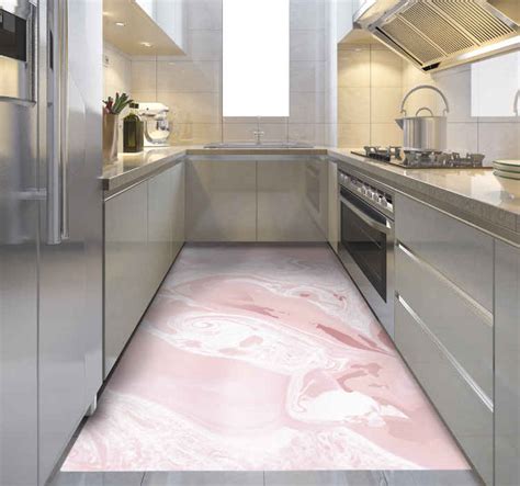 Rose gold marble kitchen flooring - TenStickers