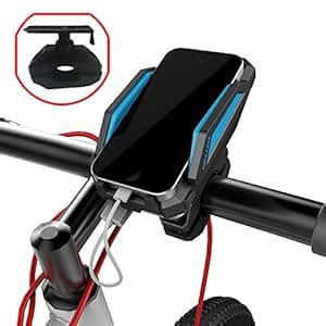 Amazon.com : Bike Phone Mount Bicycle Holder Charger with 6000Mah Power Bank, Universal Cradle ...