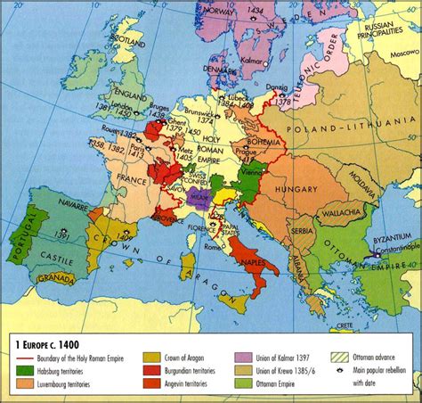 Europe Map, c.1400 | History! | Pinterest | History, Genealogy and Geography