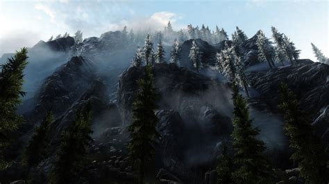 Download Mountain Forest Video Game The Elder Scrolls V: Skyrim HD Wallpaper