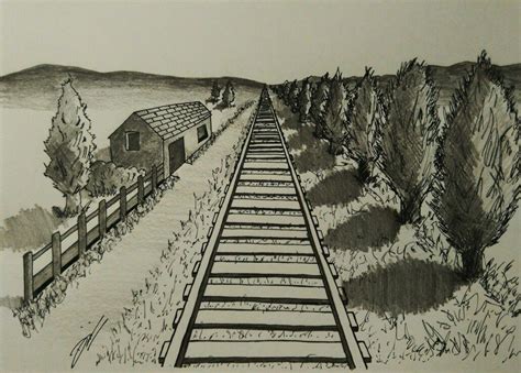 Railroad Tracks Drawing Easy at Drawing