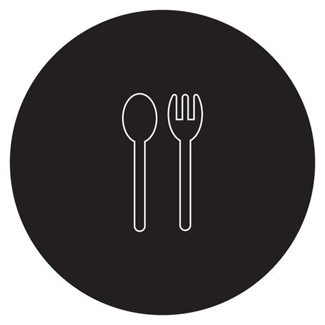 black and white logo spoon and fork 13784089 Vector Art at Vecteezy