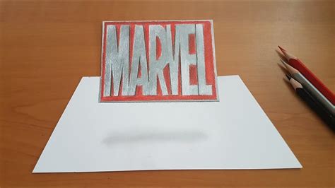 How to draw 3D floating Marvel logo | LOGOS - YouTube