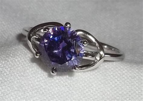 Amethyst Solitaire Ring in Sterling Silver