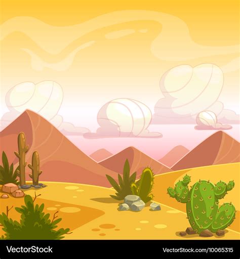 Cartoon desert landscape Royalty Free Vector Image