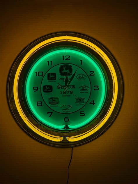 John Deere Double Band Neon Clock / John Deere Logos / Tractor Clocks / Farm Neon