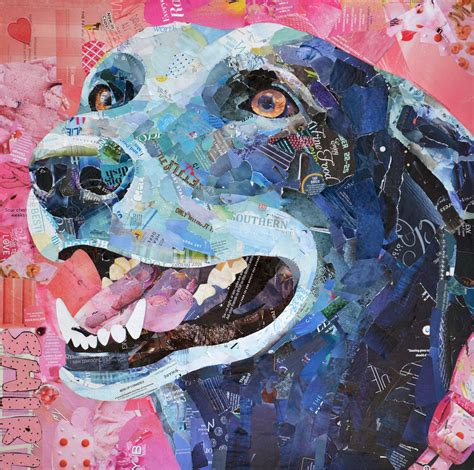 Recyled paper dog collage | Collage artwork, Paper collage art, Collage art