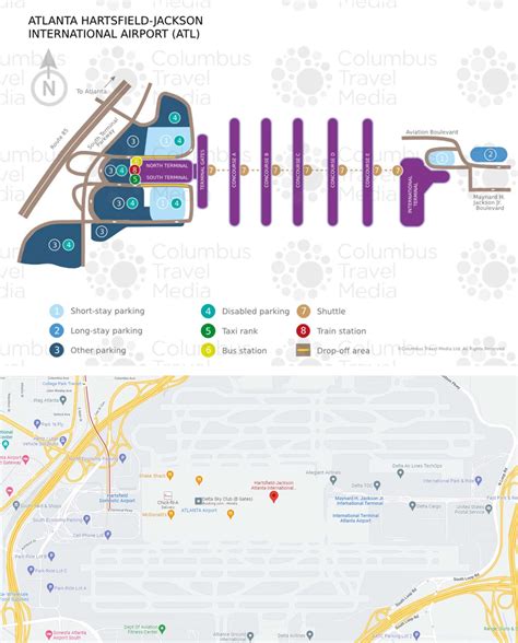 Terminals in Atlanta Airport (ATL) | Hartsfield Jackson map