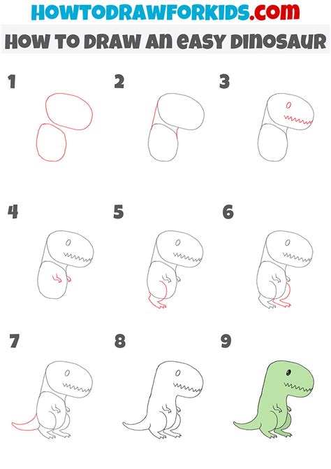 How to Draw an Easy Dinosaur - Easy Drawing Tutorial For Kids