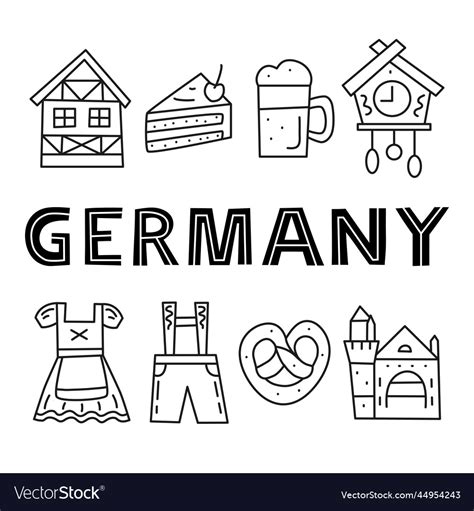 German national landmarks and attractions Vector Image