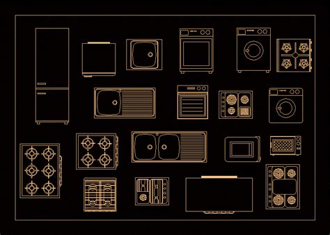 Kitchen Appliances 2d Cad Blocks | Wow Blog