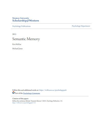 Semantic Memory - 19+ Examples, Format, How to Improve, PDF